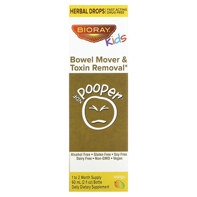 

Bioray Inc. Kids NDF Pooper Bowel Mover & Toxin Removal Mango 2 fl oz (60 ml)