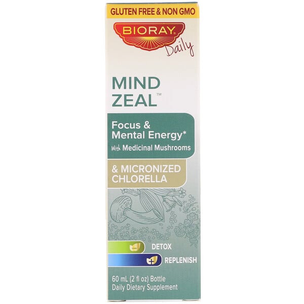 Bioray, Mind Zeal, Focus & Mental Energy, Alcohol Free, 2 fl oz (60 ml)