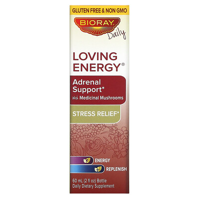 

Bioray Inc. Loving Energy Adrenal Support with Medical Mushrooms Alcohol Free 2 fl oz (60 ml)
