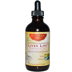 Купить Bioray Inc., Liver Life, Восстанавливающее тонизирующее средство для печени, 4 жидких унций (118 мл)  на IHerb
