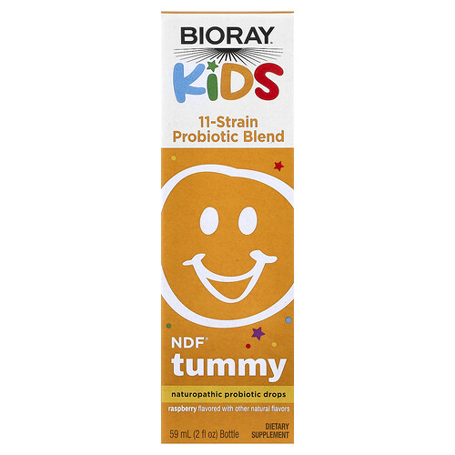 Bioray, Kids, NDF® tummy, Mischung mit 11 probiotischen Stämmen, Himbeere, 60 ml