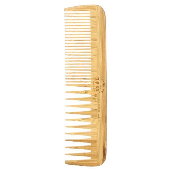 Bass Brushes, Bamboo Comb, Fine/Wide Tooth Combination, 1 Comb
