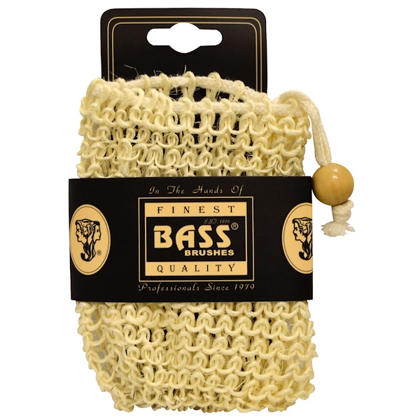 Bass Brushes, Sisal Soap Holder Pouch, with Drawstring, 100 Natural