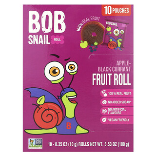 Bob Snail, Involtini di frutta, mela e ribes nero, 10 buste, 10 g ciascuna