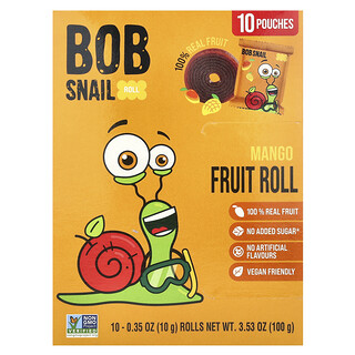 Bob Snail, Rouleaux aux fruits, Mangue, 10 sachets, 10 g pièce