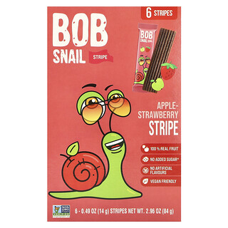 Bob Snail, Jalur Buah, Epal-Strawberi, 6 Jalur, 0.49 oz (14 g) Setiap satu