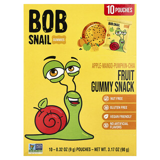 Bob Snail, Fruit Gummy Snack, Apple-Mango-Pumpkin-Chia, 10 Pouches, 0.32 oz (9 g) Each