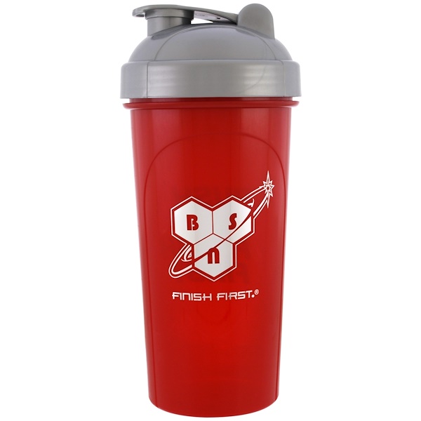 BSN, ボルテックスミキサー付き漏れ防止シェーカーボトル, 25 oz (700 ml)