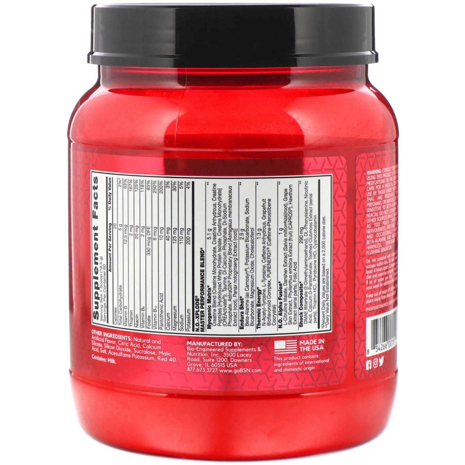 No xplode ingredients label