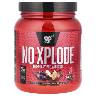 BSN, NO-XPLODE®, Suplemento preentrenamiento legendario, Ponche de frutas, 555 g (1,22 lb)