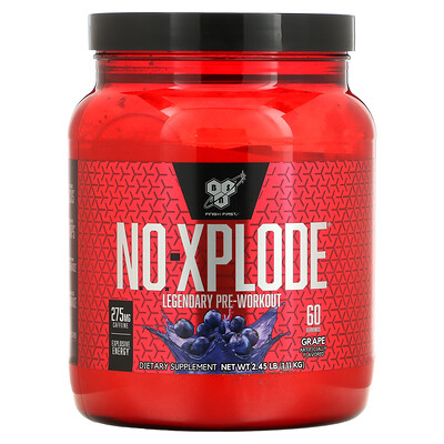 BSN N.O.-Xplode, Legendary Pre-Workout, со вкусом винограда, 1,11 кг (2,45 фунта)