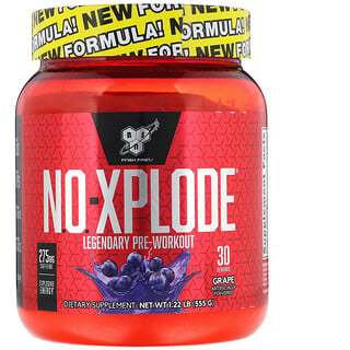 BSN, N.O.-Xplode, Legendary Pre-Workout, Grape, 1.22 lbs (555 g)