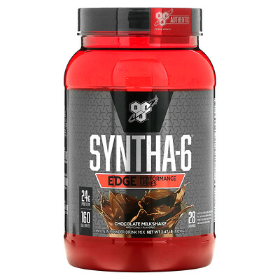 BSN Syntha-6 Edge, протеиновая порошковая смесь, шоколадный молочный коктейль, 1,12 кг (2,47 фунта)