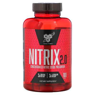BSN Nitrix 2.0, концентрированный прекурсор оксида азота, 180 таблеток