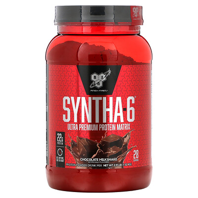 BSN Syntha-6, белковая матрица ультра-премиум, шоколадный молочный коктейль, 1,32 кг (2,91 фунта)