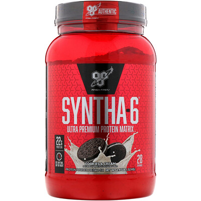 BSN Syntha-6, белковая матрица ультрапремиального качества, печенье со сливками, 1,32 кг (2,91 фунта)