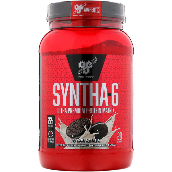 Syntha-6, белковая матрица ультрапремиального качества, печенье со сливками, 1,32 кг (2,91 фунта)