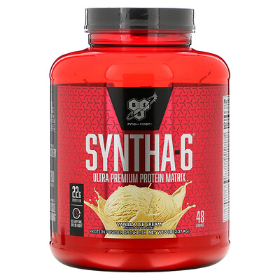 BSN Syntha-6, протеиновая матрица премиального качества, со вкусом ванильного мороженого, 2,27 кг (5 фунтов)