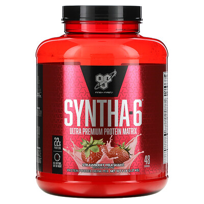 BSN Syntha-6, протеиновая матрица премиального качества, клубничный коктейль, 2,27кг (5фунтов)