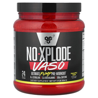 بي إس إن‏, No-Xplode® VASO ، مضخة Ultimate Pump لما قبل التمارين الرياضية ، مضخة الأناناس ، 1.11 رطل (504 جم)