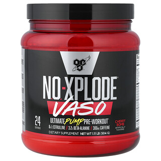 بي إس إن‏, No-Xplode® VASO ، المضخة الفائقة لما قبل التمرين ، نكهة الكرز ، 1.11 رطل (504 جم)
