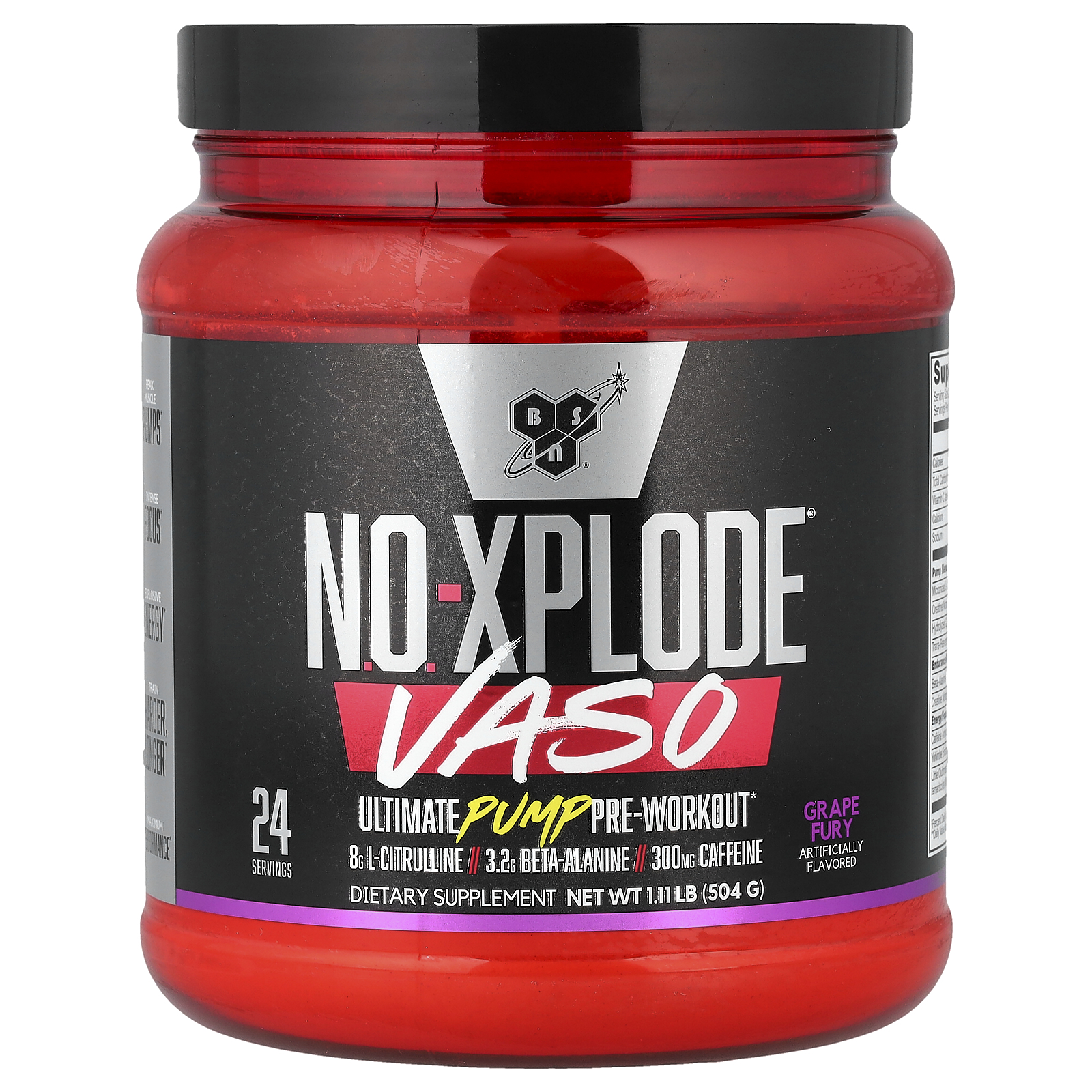 No-Xplode® VASO, Ultimate Pump Pre-Workout, Grape Fury, 1.11 lb
