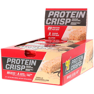 BSN, Protein Crisp, Vanilla Marshmallow, 12 Bars, 1.97 oz (56 g) Each