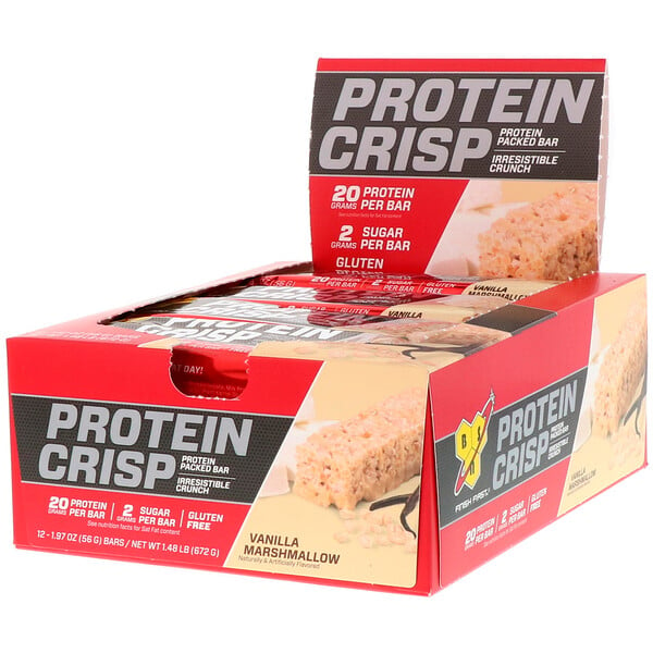 Protein Crisp, Vanilla Marshmallow, 12 Bars, 1.97 oz (56 g) Each