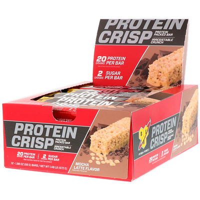 

Protein Crisp, латте-мокко, 12 батончиков, 56 г (1,98 унции) каждый