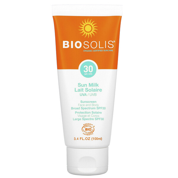 Biosolis, Sun Milk, Sunscreen, SPF 30,  3.4 fl oz (100 ml)