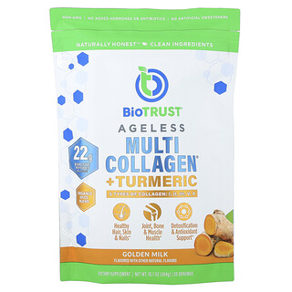 BioTRUST, Ageless Multi-Collagen® + Turmeric, Lapte auriu, 304 g