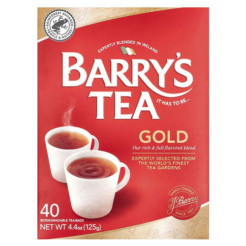 Barry's Tea Gold Blend, 40 Tea Bags, 4.4 oz (125 g)