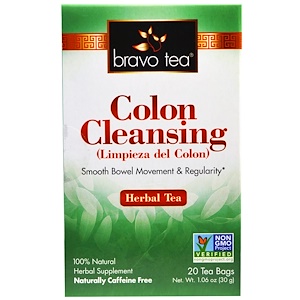 Bravo Teas & Herbs, Inc., Очистка толстой кишки, травяной чай, 20 чайных пакетиков, 1,06 унции (30 г)