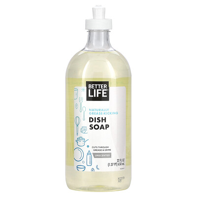 Better Life натуральное моющее средство для удаления жира с посуды без запаха 651 мл (22 жидк. унции)