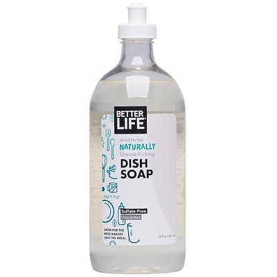 Better Life Средство для мытья посуды, без запаха, 651 мл (22 жидких унции)