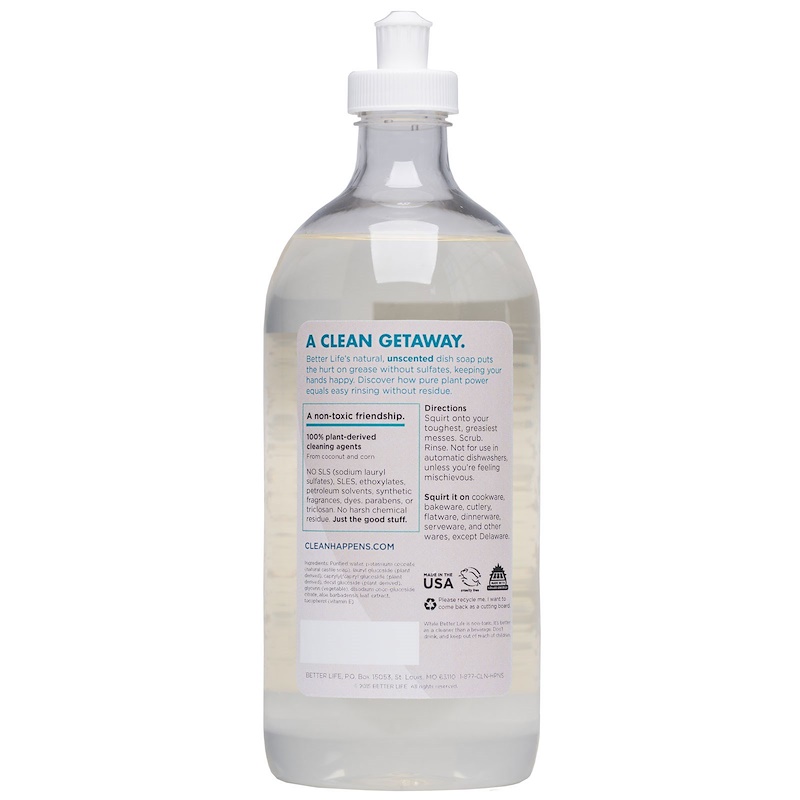 Better Life, Dish It Out, Naturally GreaseKicking Dish Soap, Unscented