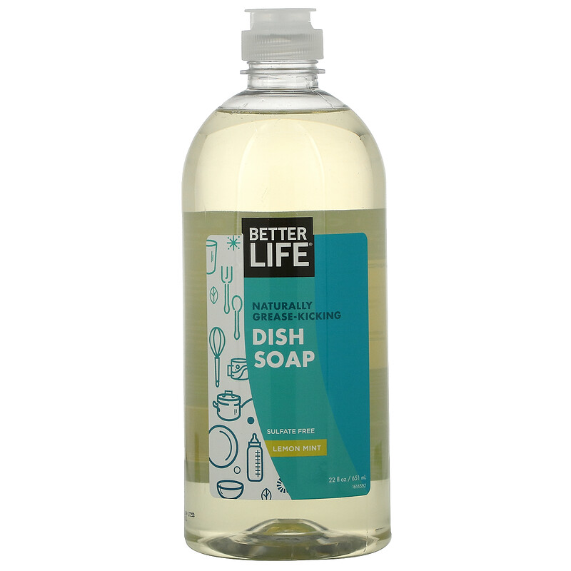 Better Life, Naturally GreaseKicking Dish Soap, Lemon Mint, 22 fl oz (651 ml) iHerb