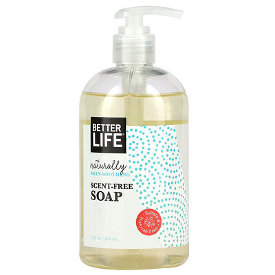 Better Life Натуральное смягчающее кожу мыло, без запаха, 12 жидких унций (354 мл)