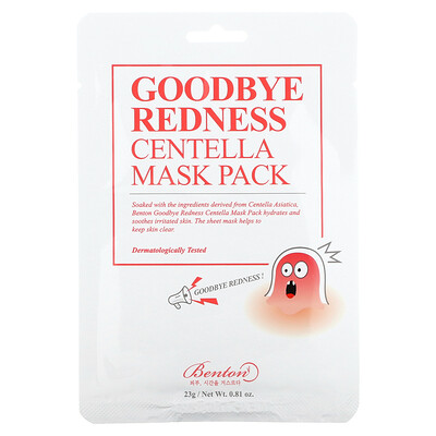 Benton Goodbye Redness, упаковка масок с готу колой против покраснений, 10 шт. по 23 г (0,81 унции)