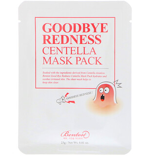 Benton, Goodbye Redness, упаковка масок с готу колой против покраснений, 10 шт. по 23 г (0,81 унции)