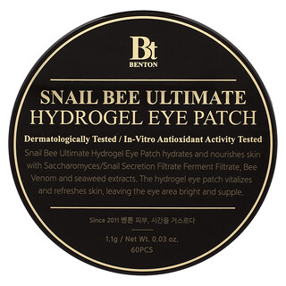 Benton, Snail Bee Ultimate hidrogél szemtapasz, 60 darab