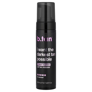 b.tan, 1 Hour Express, Self Tan Mousse, The Darkest, 6.7 fl oz (200 ml)