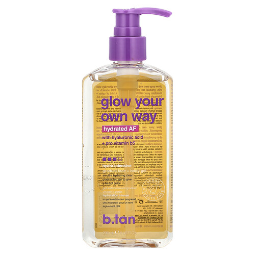 b.tan, Glow Your Own Way, Hydrated AF, Gel gradual para el rostro y el cuerpo, 236 ml (8 oz. líq.)