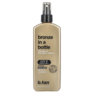 b.tan （ビー タン）, ブロンズ イン ア ボトル、ブロンジング スプレー ローション、SPF数値7、250ml（8.45液量オンス）
