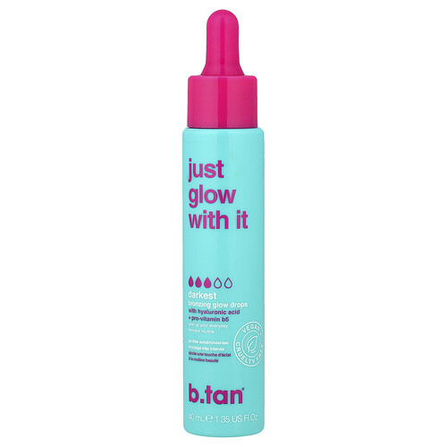 b.tan, Just Glow With It, Bronzing Glow Drops, Bronzing Glow Drops, Darkest, 40 ml (1,35 fl. oz.)