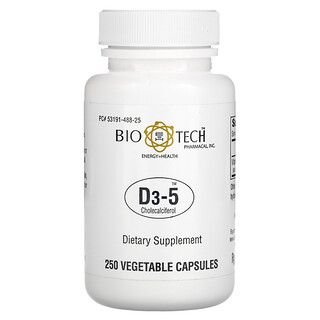 Bio Tech Pharmacal, D3-5コレカルシフェロール、250粒