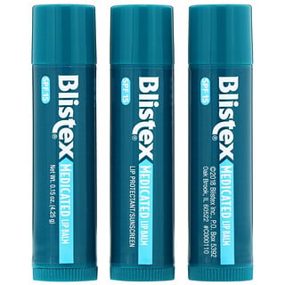 Blistex, заживляющий бальзам, защита губ с солнцезащитным фильтром, SPF 15, классический, в упаковке 3 бальзама по 4,25 г (0,15 унции)