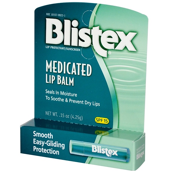 Blistex, Medicated Lip Balm, Lip Protectant/Sunscreen, SPF 15, .15 oz ...