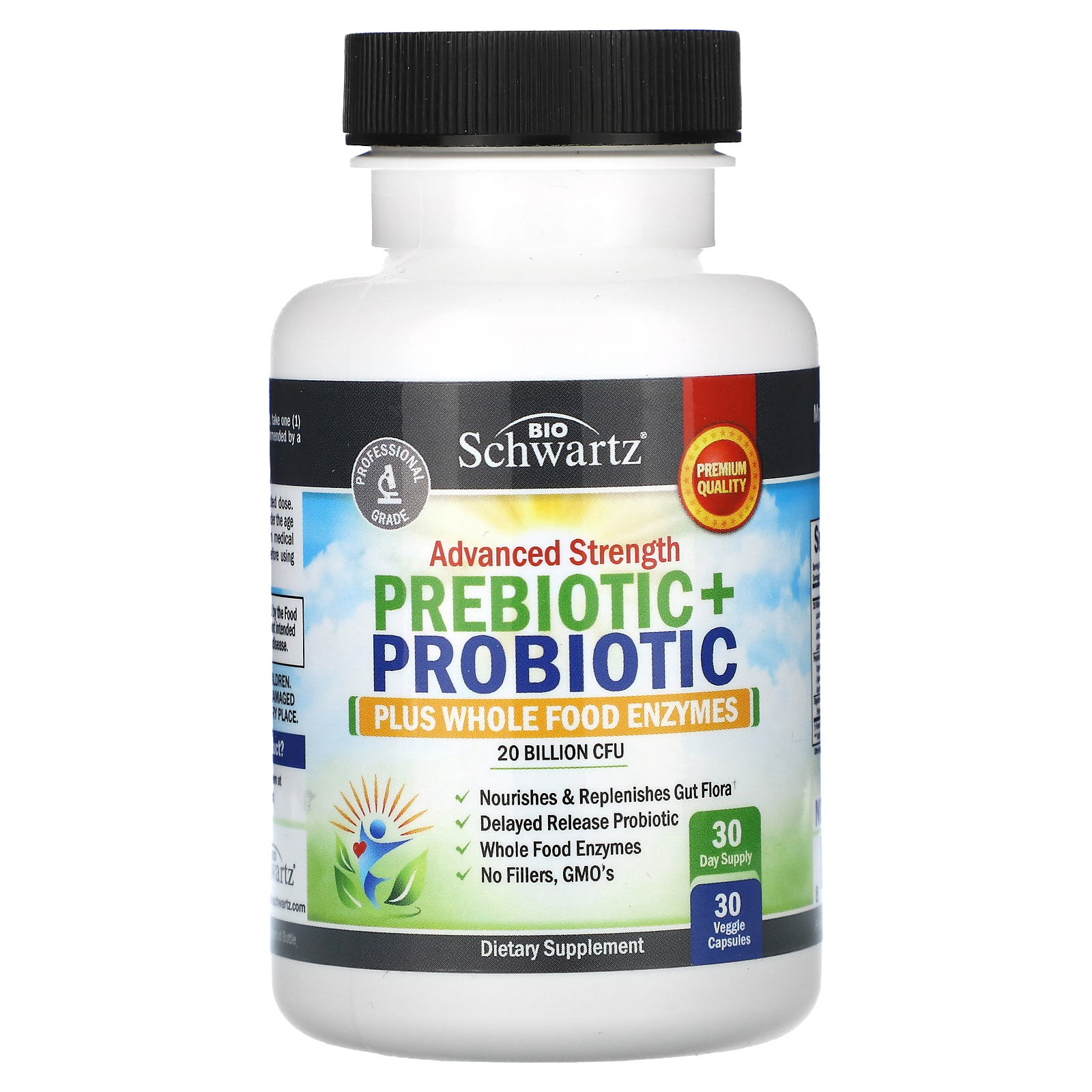 BioSchwartz, Advanced Strength, Prebiotic+Probiotic, 20 Billion CFU, 30