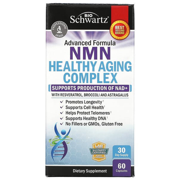 Advanced Formula NMN Healthy Aging Complex, 60 Capsules